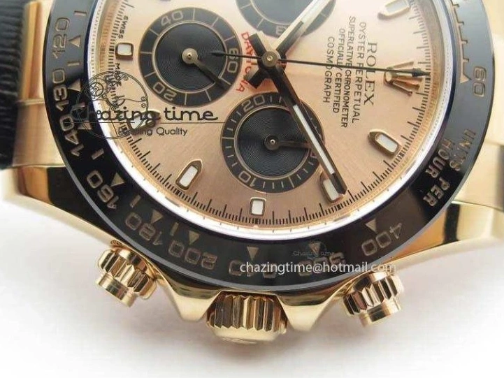 0107 Daytona 116515 Noob 1:1 Best Edition RG Black Dial On Black Leather Strap A NewStyle 3789